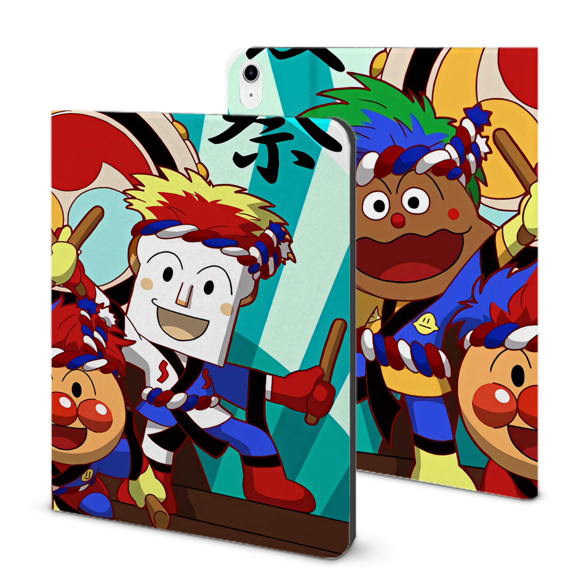 （画像用） アンパンマン Anpanman IPad ケース ブック型 PUレザー TPU 耐衝撃 軽量 薄型 ペン収納なし 全面保護 IPad 各モデル対応